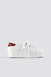 SUPERGA X NA-KD LEATHER FLATFORM SNEAKER - WHITE