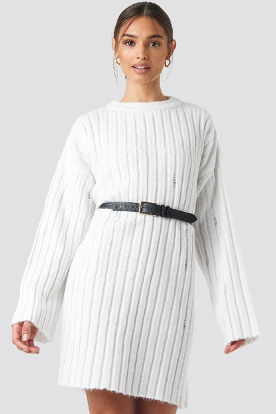 Na-kd Oversized Sweater Dress - White