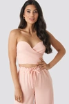 ADORABLE CARO X NA-KD Wrap Tube Top Pink