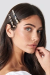 NA-KD DOUBLE PACK SLIM HAIRCLIPS - BROWN