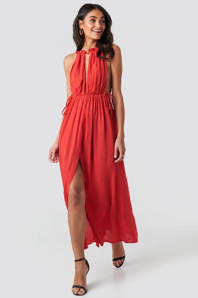 Trendyol Rope Suspender Maxi Dress - Red