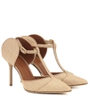 MALONE SOULIERS IMOGEN 85 RAFFIA AND LEATHER MULES,P00397507