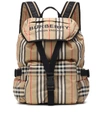 Burberry Wilfin Small Heritage Stripe Backpack In Beige