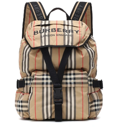 Burberry Wilfin Small Heritage Stripe Backpack In Neutrals