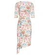 PETER PILOTTO ASYMMETRICAL FLORAL CADY MIDI DRESS,P00390586