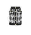 BALMAIN Houndstooth tweed miniskirt,P00397893