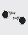 Montblanc Iconic Stainless Steel Black Onyx Cufflinks 112896 In Black