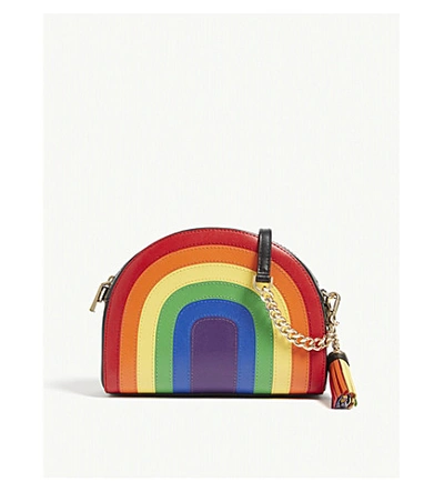 Michael Michael Kors Whitney Rainbow Leather Shoulder Bag In Black
