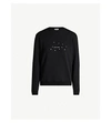 SAINT LAURENT METALLIC LOGO-PRINT COTTON-JERSEY SWEATSHIRT