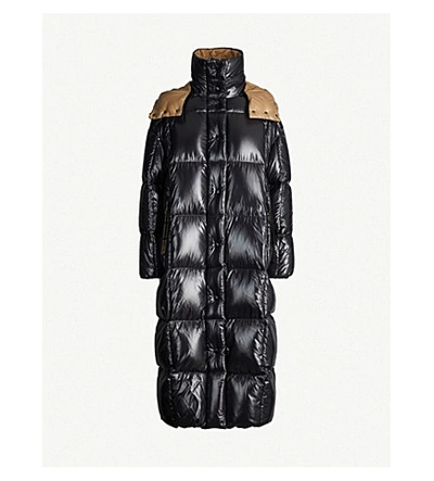 Moncler Parnaiba Long Quilted Down Puffer Coat In Black