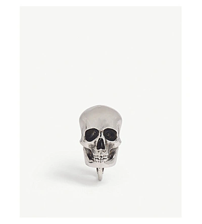 Alexander Mcqueen Single Skull Earring In Silver