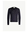 GUCCI LOGO-INTARSIA WOOL-BLEND JUMPER