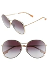 BURBERRY 60MM GRADIENT ROUND SUNGLASSES,BE310560-Y