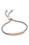 Monica Vinader 18k Rose Gold Vermeil And Silver Linear Friendship Bracelet In Rose Gold/ Silver Metallica