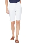 Nydj Tummy-control Cuffed Bermuda Shorts In Optic White