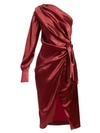 ALTUZARRA Chanda Knotted One-Shoulder Midi Dress