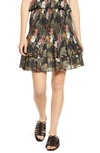 REBECCA MINKOFF TROPICAL PRINT SMOCKED TIERED COTTON SKIRT,SU19300618