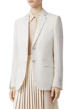 BURBERRY CARATOWN SATIN TRIM WOOL BLAZER,8016325