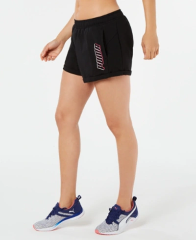 Puma Modern Sports Mesh-trimmed Shorts In Cotton Black