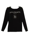 BALMAIN Glitter Logo Silk-Blend Velvet Top