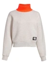 ALEXANDER WANG T Rib-Knit Neon Funnelneck Sweatshirt