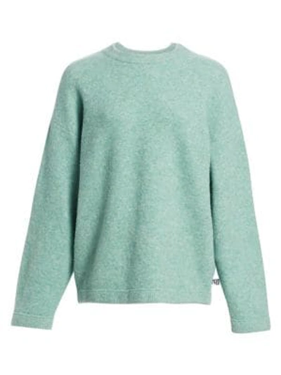 Alexander Wang T Oversize Wool-blend Crewneck Sweater In Sea