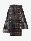 DELADA DELADA CHECK BUTTONED SKIRT,DW4SK1CLASSICEXCLUSIVEREDGREE13868449