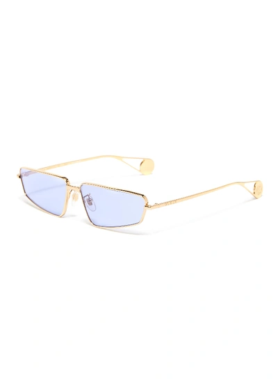 Gucci Metal Angular Cat Eye Sunglasses In Metallic