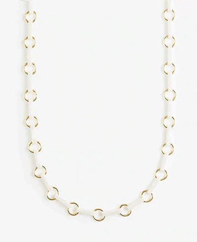 Ann Taylor Acetate Station Necklace In White