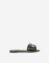 DOLCE & GABBANA MORDORE NAPPA SLIDERS WITH BEJEWELED BUCKLE