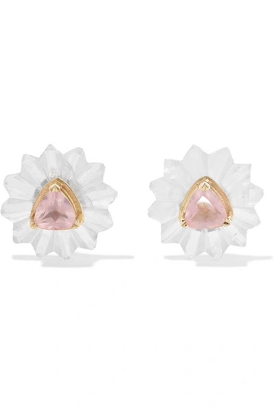 Alice Cicolini Summer Snow 9-karat Gold Rose Quartz Earrings In Rose Gold