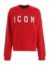 Dsquared2 Printed Icon Sweatshirt In Red White Print (red)