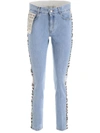 STELLA MCCARTNEY SKINNY JEANS WITH LOGO BANDS,10984844