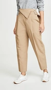 3.1 Phillip Lim Belted Overlap Trousers In Umber Tan