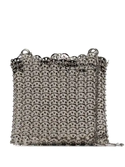 Rabanne Iconic 1969 Chainmail And Faux Leather Shoulder Bag In Silver