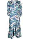 PATBO FLORAL MIDI WRAP DRESS