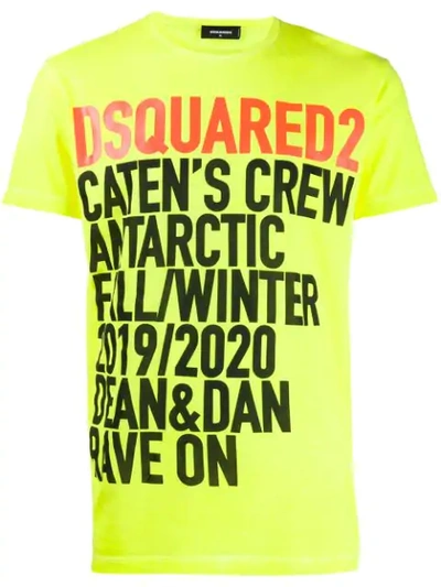 Dsquared2 Printed T-shirt In Yellow