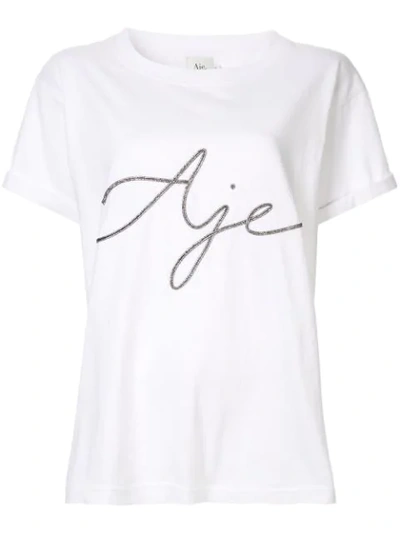 Aje T-shirt Mit Print In White