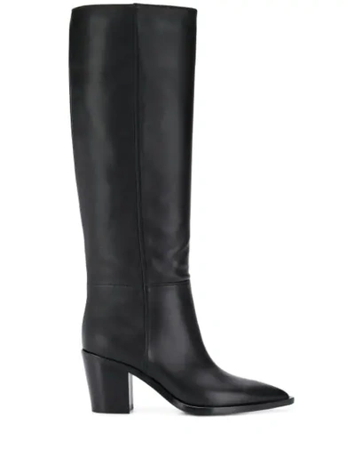 Gianvito Rossi Daenerys 70 Leather Knee-high Boots In Black