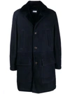 Brunello Cucinelli Shearling Coat In Blue