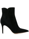 Gianvito Rossi Suede 85mm Point-toe Booties In Black