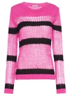 MIU MIU MIU MIU GESTREIFTER PULLOVER - ROSA