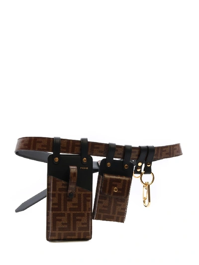 Fendi Ff Logo Utility Belt Bag in Brown