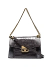 GIVENCHY GV3 CROCODILE-EFFECT SHOULDER BAG