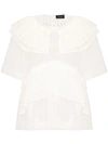 SIMONE ROCHA SIMONE ROCHA LACE-TRIMMED TULLE T-SHIRT - 白色