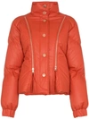 SEE BY CHLOÉ SEE BY CHLOÉ ZIP-DETAIL PUFFER JACKET - 橘色