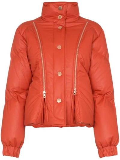 See By Chloé Zip-detail Puffer Jacket In Orange