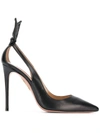 Aquazzura Black Leather Bow Tie Pump 105 Pumps In Black