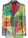 VERSACE MULTICOLOURED SIGNATURE PRINT BLAZER