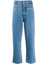 Loewe Cropped Straight Jeans In Blue